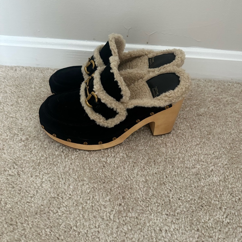 Jeffery Campbell NWOB Black Delanie faux shearling platform mule size 10 - Picture 4 of 6